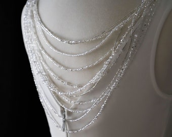 Wedding back necklace, Crystal  back necklace, Bridal crystal necklace, Wedding crystal jewelry, Backdrop necklace