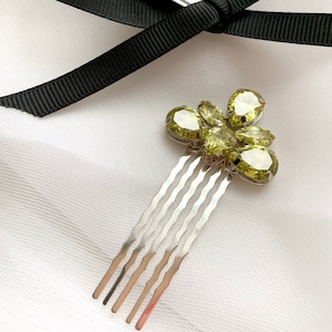 Lemon color crystal barrette, Crystal yellow color hair comb, Bridal hair pin, Crystal Barrette, Women Girl headpiece, Prom hair accessory
