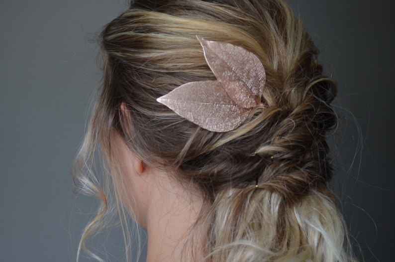bridesmaids jewelry Wedding leaves hair comb,Rose gold headpiece Floral rose gold hair accessories Bridal rose gold floral hair comb