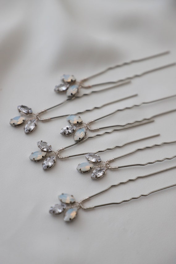 Crystal Rhinestone Hair Pin Set(6) Amazon.com : Chunyin 6 Pcs Rhinestone Hair Chains for Women  main image 3