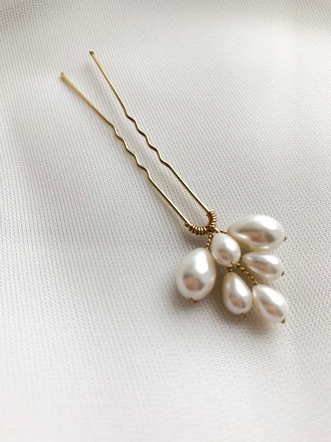 Bridal Ivory Pearl Hair Pins Set of 5 Pearl Wedding Gold | Etsy