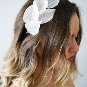 Bridal silver headpiece, Leaves wedding headband, Floral silver headpiece, Wedding hair crown, Floral design image 7