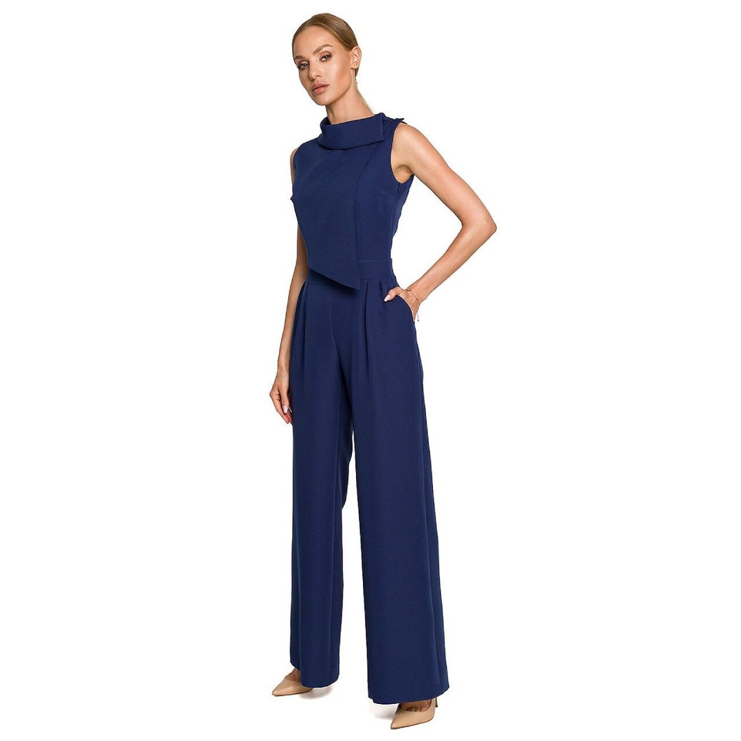 Charming Formal Jumpsuit With Elegant Wide Legs, Top With a Roll-up ...