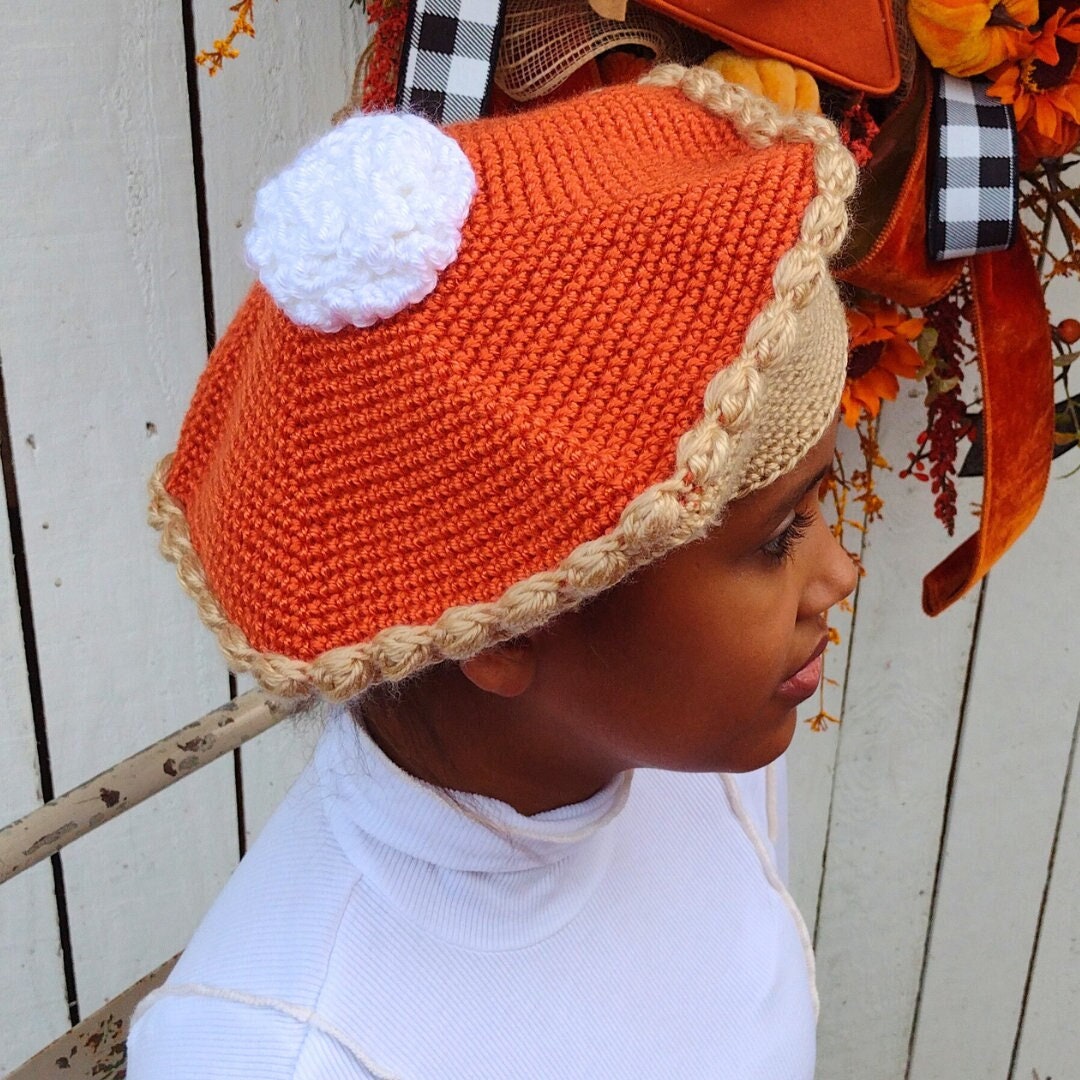 Pumpkin Pie Hat Pumpkin Pie Beret Crochet Beret Crochet Etsy