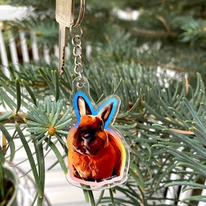 Fun Rabbit Acrylic Keychain | Rabbit keychain, Bunny keychain