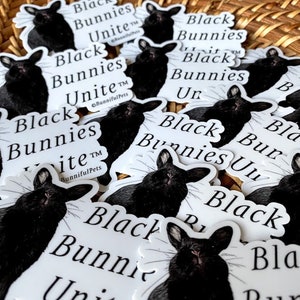 Black Bunnies Unite™ Die Cut Sticker