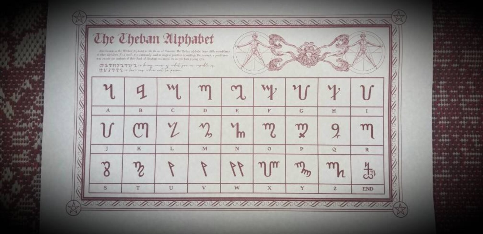 Theban Alphabet Witches Alphabet Runes of Honorius Witch | Etsy