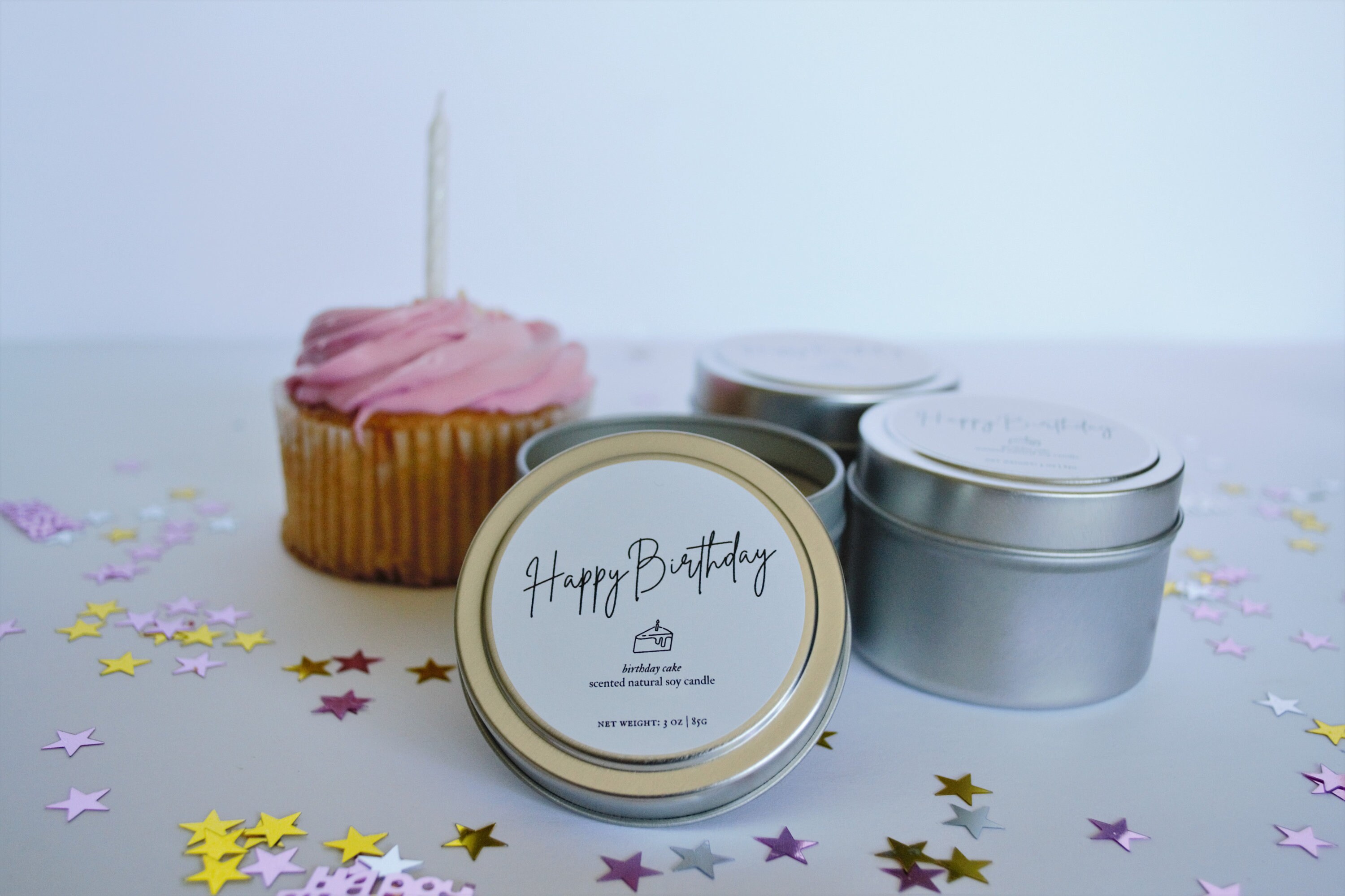 HAPPY BIRTHDAY Birthday Cake Candle Scented Natural Soy Etsy