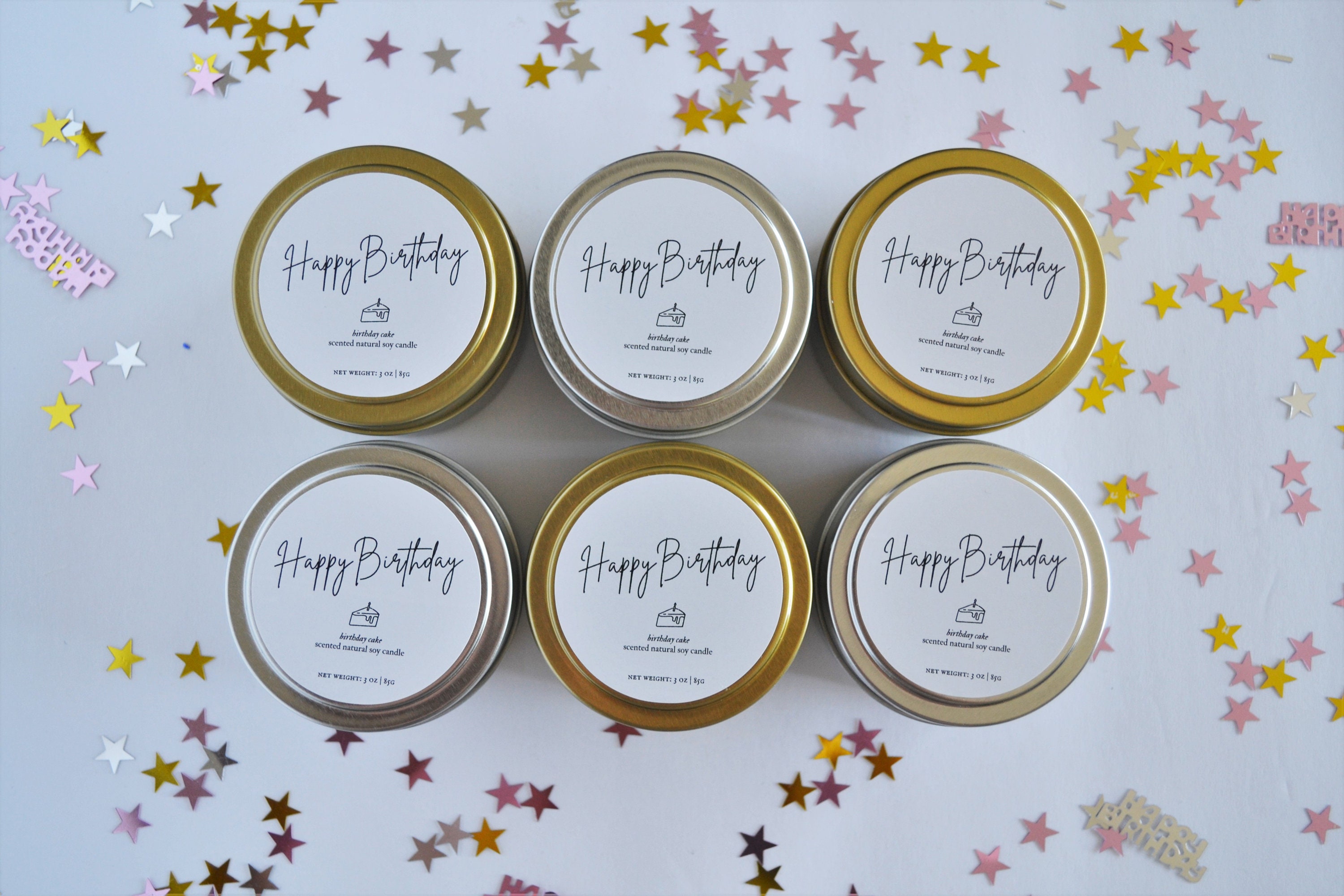 HAPPY BIRTHDAY Birthday Cake Candle Scented Natural Soy Etsy