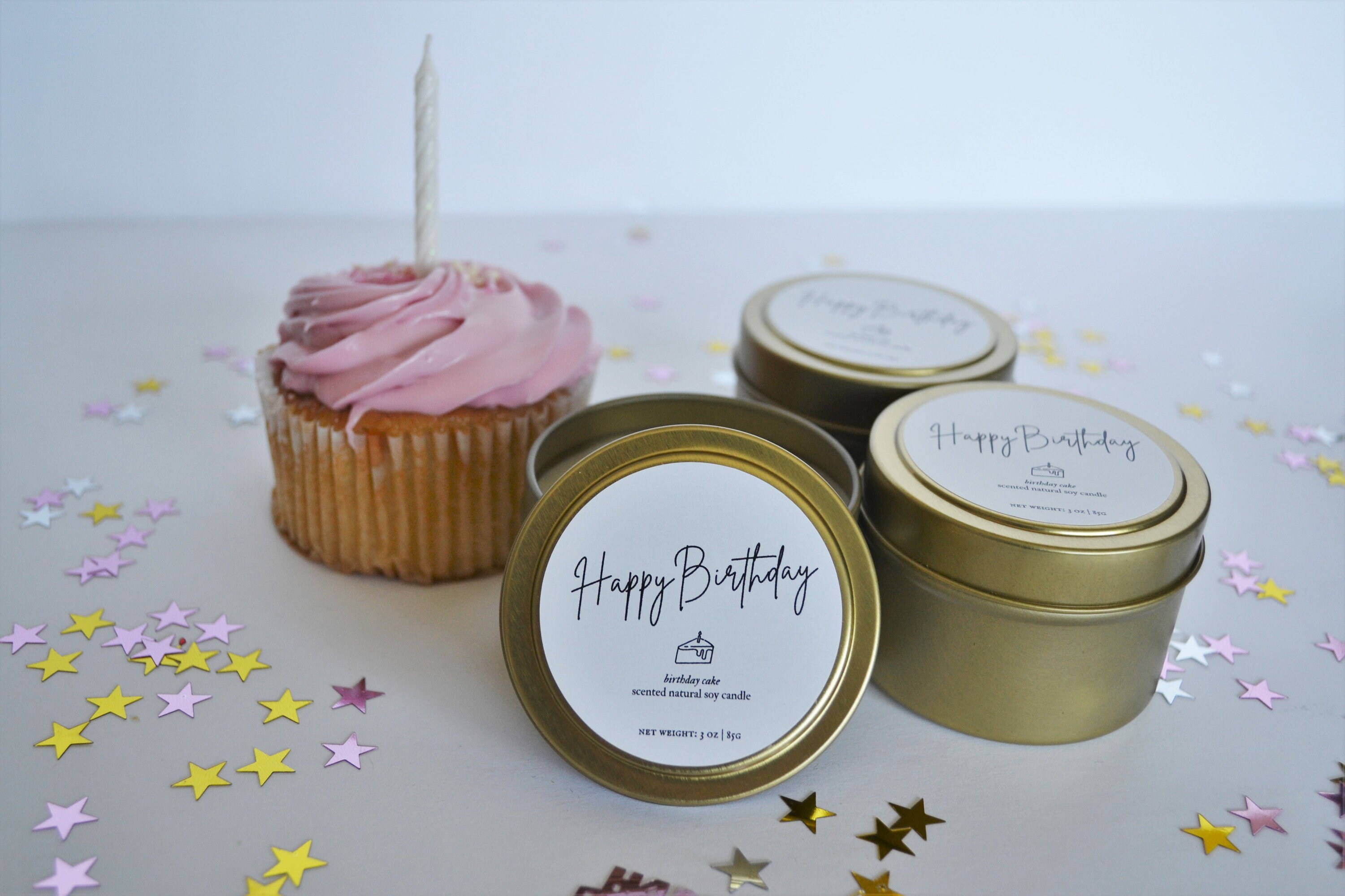 HAPPY BIRTHDAY Birthday Cake Candle Scented Natural Soy Etsy