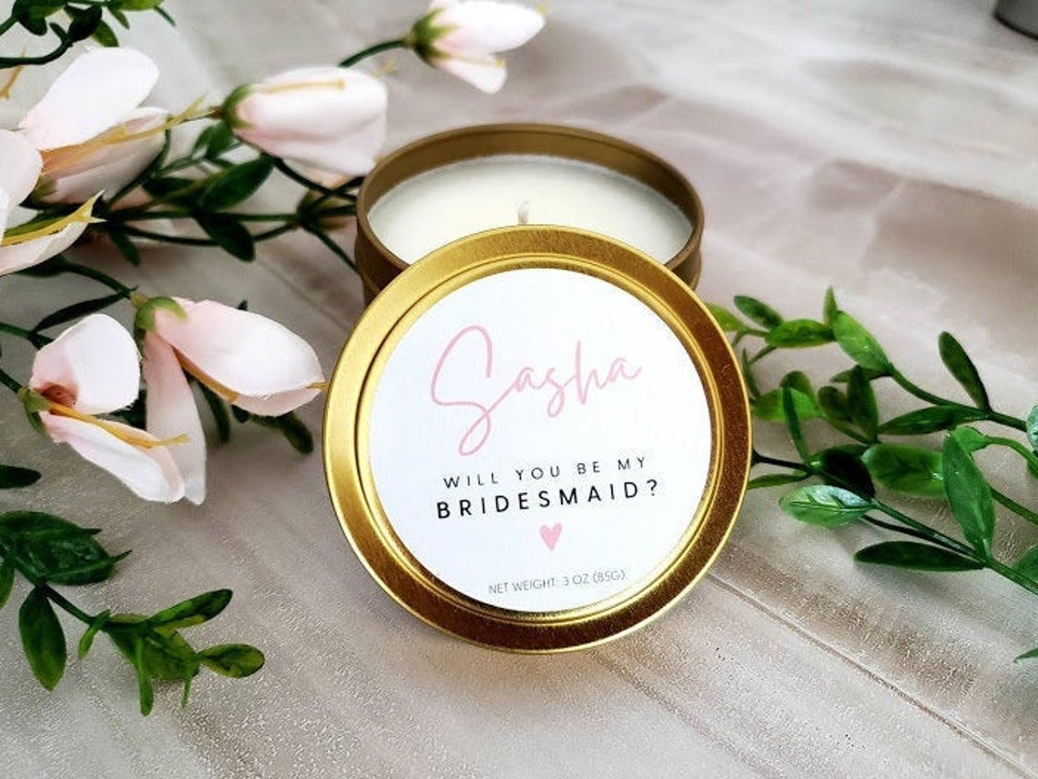 BRIDESMAID candle Bridesmaid Proposal Personalized Candles Etsy