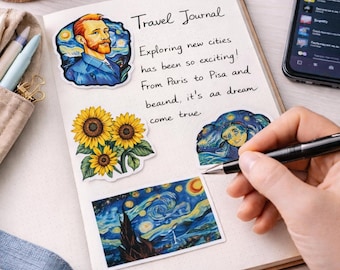 Van Gogh Art Vinyl Stickers, Famous Painting Decals, Laptop Stickers