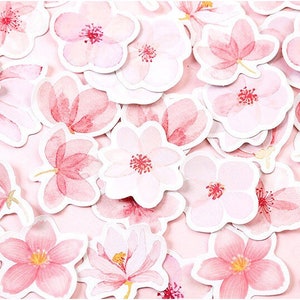 45 pcs Pink Cherry Sakura Aesthetic Stickers Tumblr Sticker Pack Feminist Stickers Cute Stickers