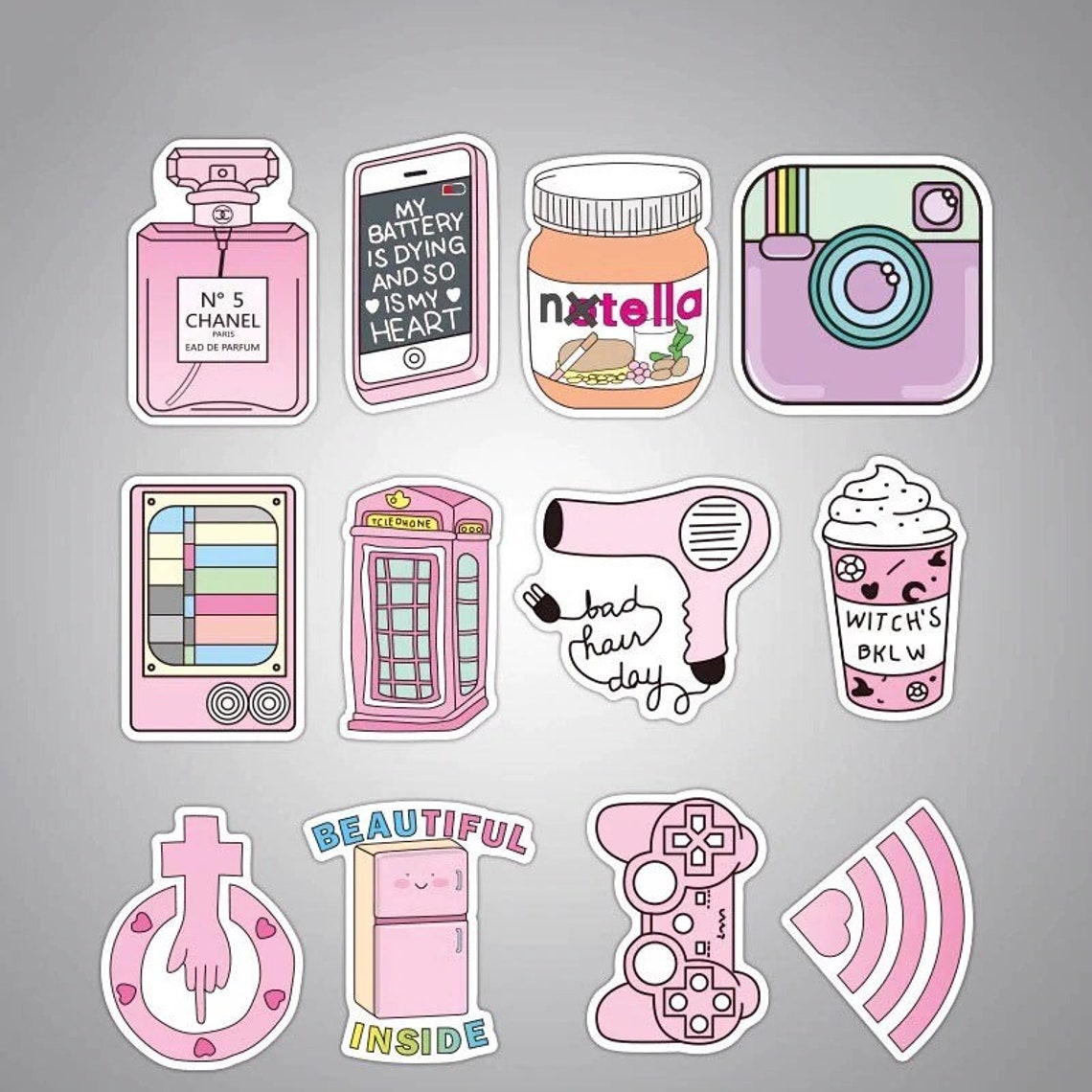 45 pcs pink asthetic sticker laptop stickers feminist girl | Etsy