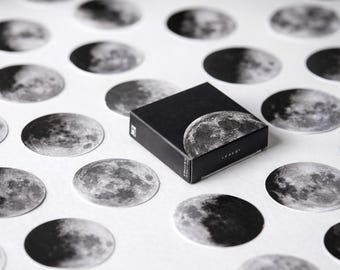 Full Moon Phase Stickers, Watercolor Journaling Craft Supplies