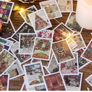 Christmas Stamp Sticker Pack Santa Stickers Cute Stickers Watercolor Stickers Merry Christmas Stickers Gift for her Best friend