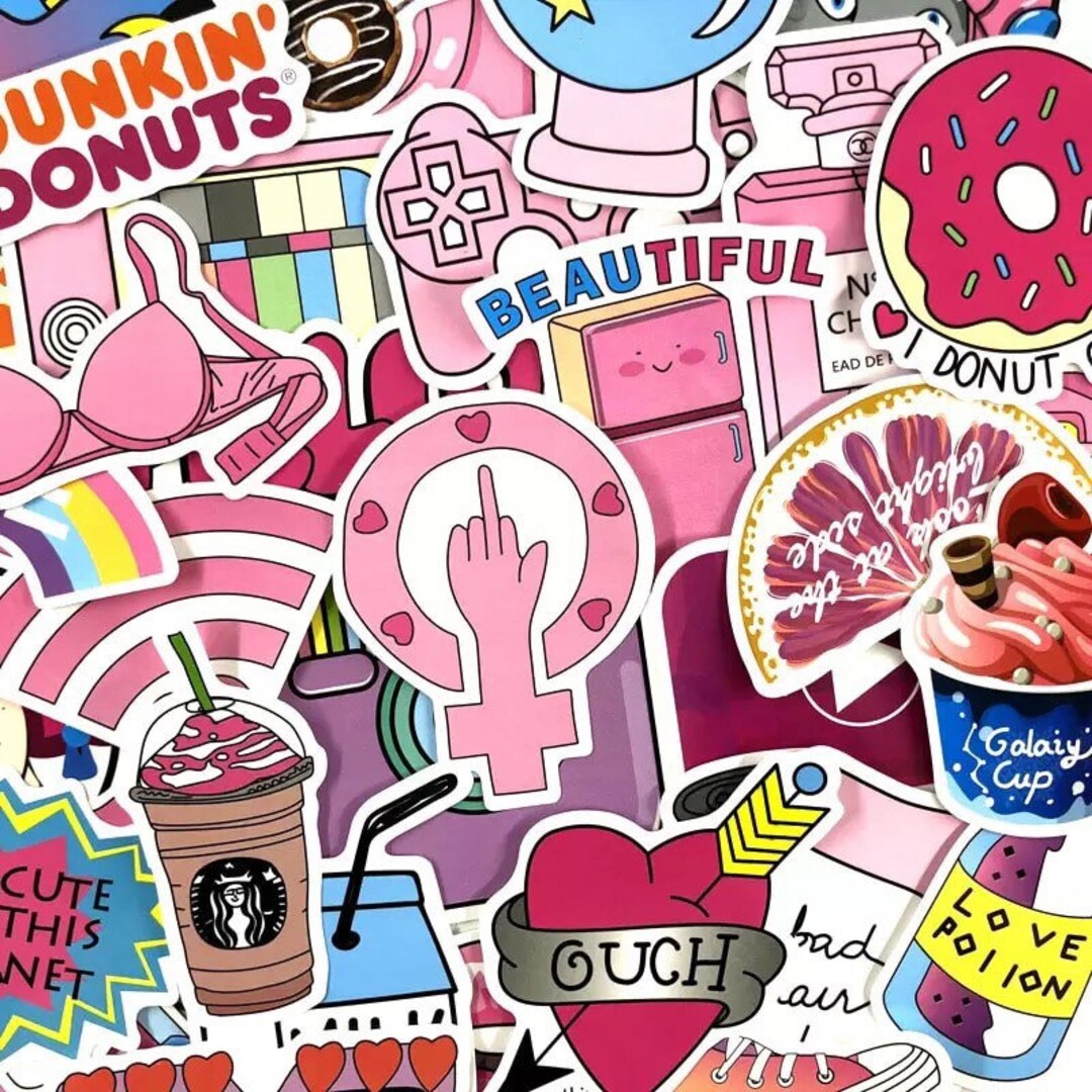 Pink Stickers, Feminist Vinyl Decals, Laptop, Water Bottle (45 Pcs - Etsy