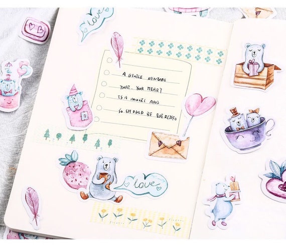 40 pcs pink love valentine aesthetic stickers tumblr sticker etsy