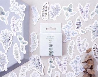 Eucalyptus Leaf Stickers, Watercolor Plant Decals