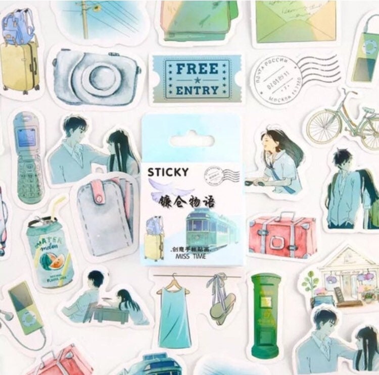 45 pcs travel couple aesthetic stickers tumblr sticker pack etsy ireland