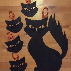 Schwarze Katzen Halloween Wanddekoration
