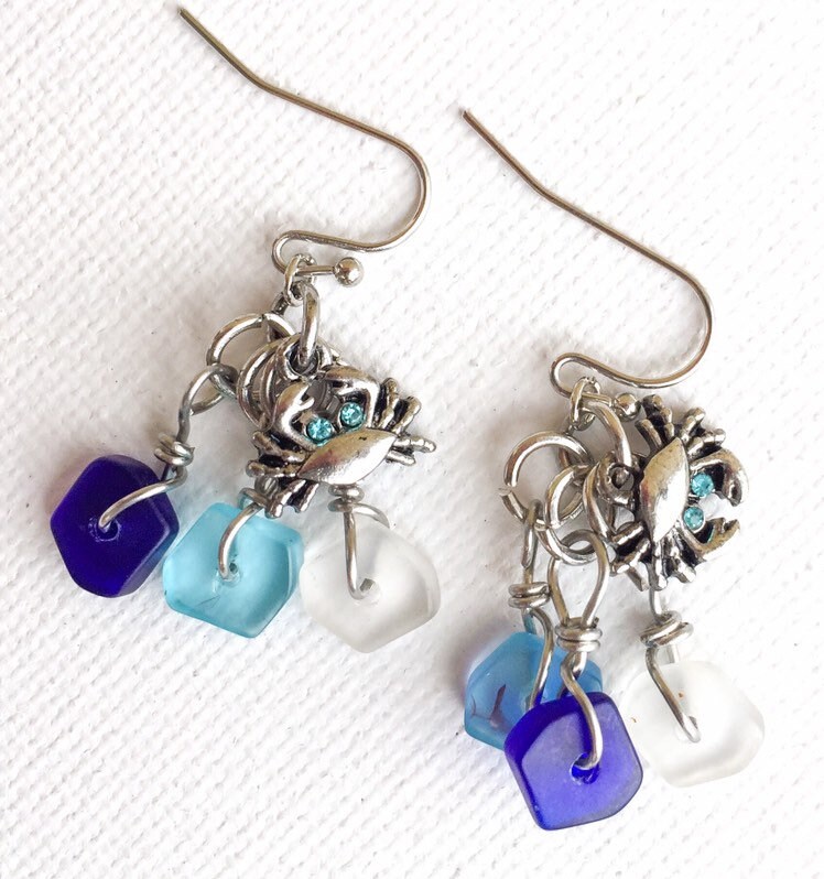 Crab Earrings Zodiac Cancer Symbol Earrings | Etsy