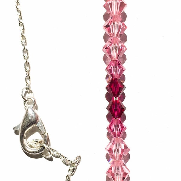 Pink and Red Swarovski Crystal Bracelet