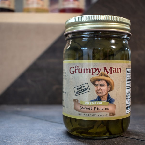 The Grumpy Man Sweet Pickles - Made In Mississippi