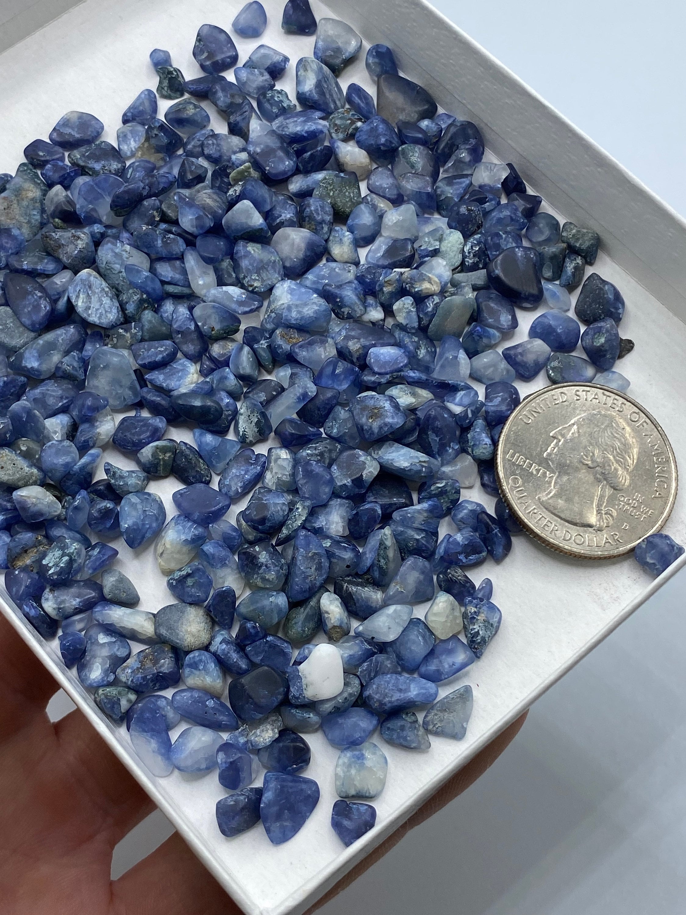 Tumbled Benitoite stones