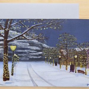 Estes Park, Colorado Greeting Cards - BLANK Greeting Cards - Box Set 12 Greeting Cards - Downtown Estes Park, Colorado Winter Scene Greeting