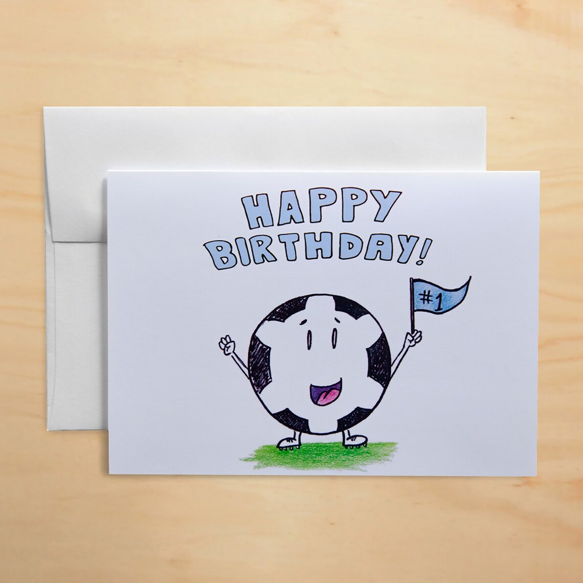 HAPPY BIRTHDAY Soccer Ball Greeting Card Etsy