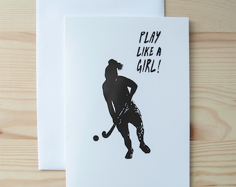 FIELD HOCKEY Silhouette Greeting Card