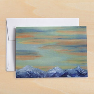MOUNTAIN PEAKS under Pastel Sky Carte de vœux - Carte-cadeau - Carte de vœux toutes occasions - Carte vierge - Carte de vœux pour les amoureux de la nature