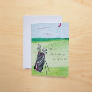 Cariño, gracias.... Tarjeta de golf romántica - Tarjeta de felicitación de golf divertida - Tarjeta de regalo - Para él - Para ella - Viuda de golf