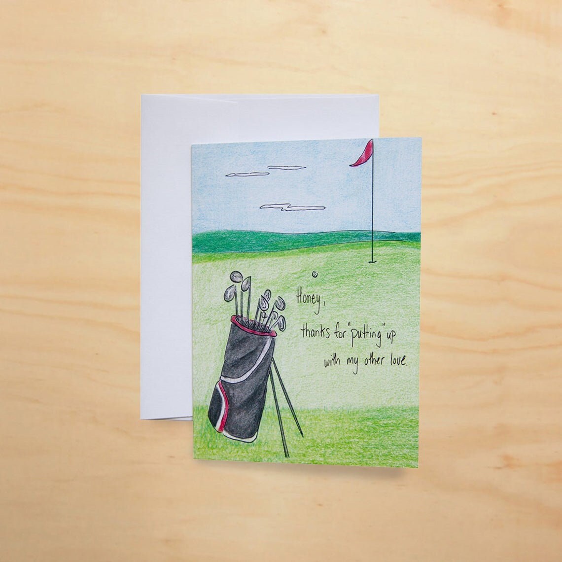 Tesoro grazie.... Romantic Golf Card Funny Golf Greeting Etsy Italia