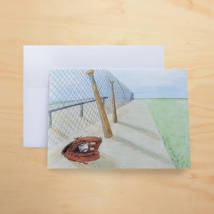 Baseball Field Wenskaart - Originele Hand-Drawn - Herinneringen - Nostalgie - Voor Familie - Voor Vrienden - Voor Geliefd