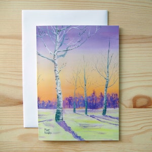 WINTER ASPENS Tarjeta de felicitación - Tarjeta de regalo - Tarjeta de felicitación para todas las ocasiones - Tarjeta de felicitación en blanco - Para él - Para ella - Escena de invierno
