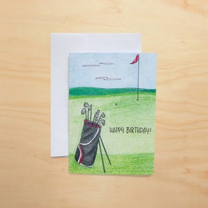 Happy Birthday!  Golf Greeting Card - Golf Gift Card - For Golf Lovers - Hole in One - Men - Women