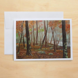 Cartões comemorativos da floresta de outono - Conjunto de caixas com 12 cartões - Cartões comemorativos para todas as ocasiões - Cartões comemorativos de arte original - Ótimo para aniversário - Idéia de presente