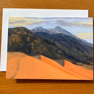 Great Sand Dunes National Park, Colorado, USA Greeting Card - Print of Original Painting - Blank Inside - All Occasion Greeting Card