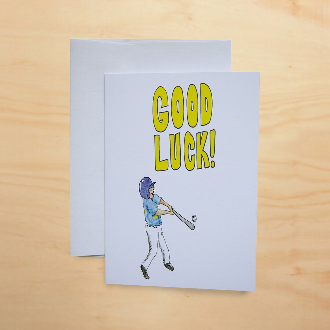 BASEBALL GOOD LUCK Greeting Card Etsy
