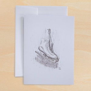 Cartão comemorativo de PATINS FIGURAS - Formato RETRATO - Para campeões de patinação no gelo - Fãs de patinação no gelo - Memórias de patinação no lago - Vale-presente