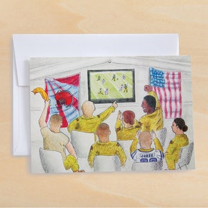 Wenskaart VS TROOPS - ik mis je - ik denk aan je - trots op je - bedankt voor je service - Amerikaanse leger - voetbalfans - blanco
