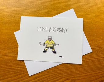 Hockey Birthday Card - HAPPY BIRTHDAY! - Greeting Card for Boy - for Girl -for Daughter - for Son - for Brother - for Sister