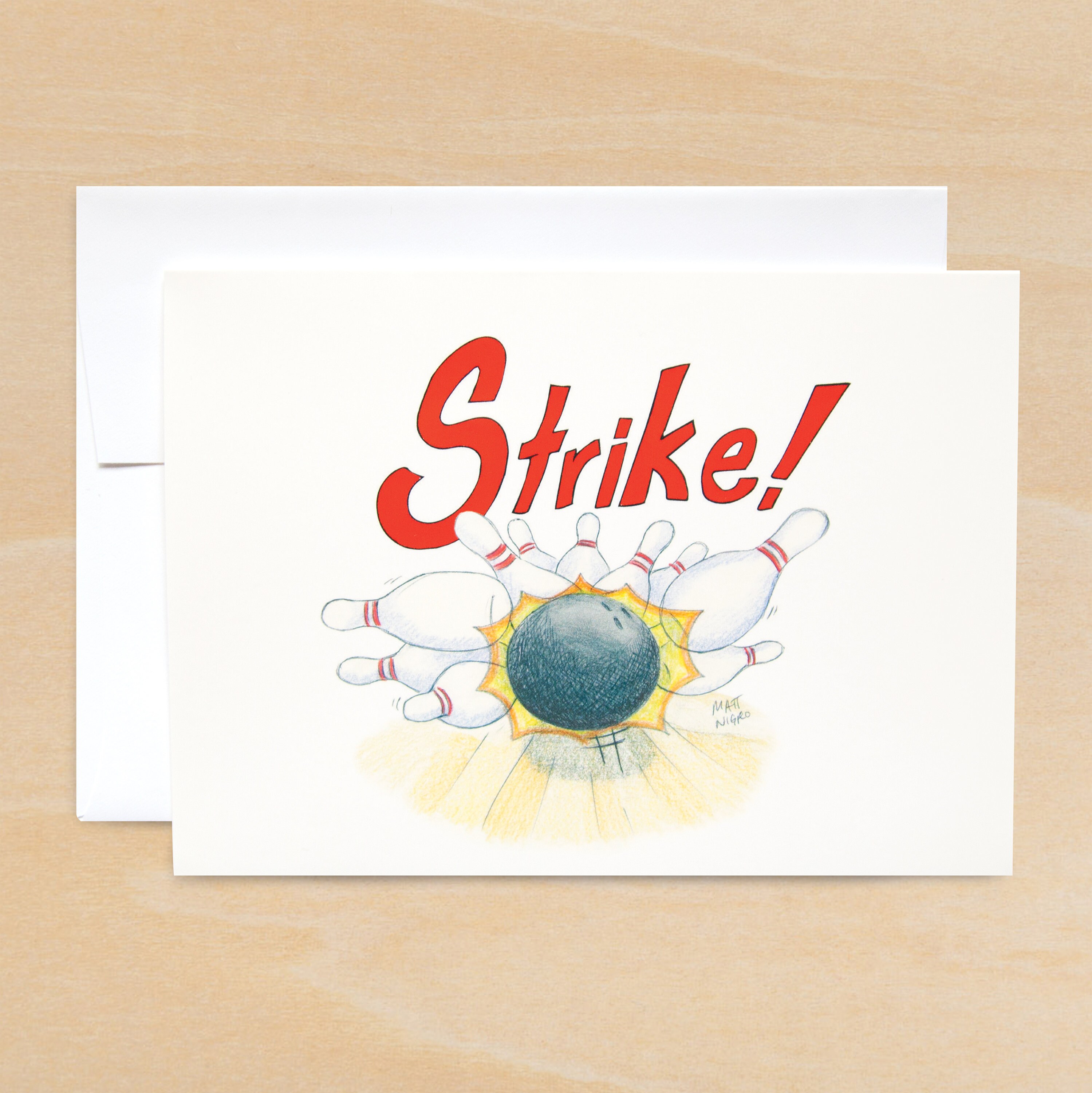 Bowling A Strike Greeting Card Etsy
