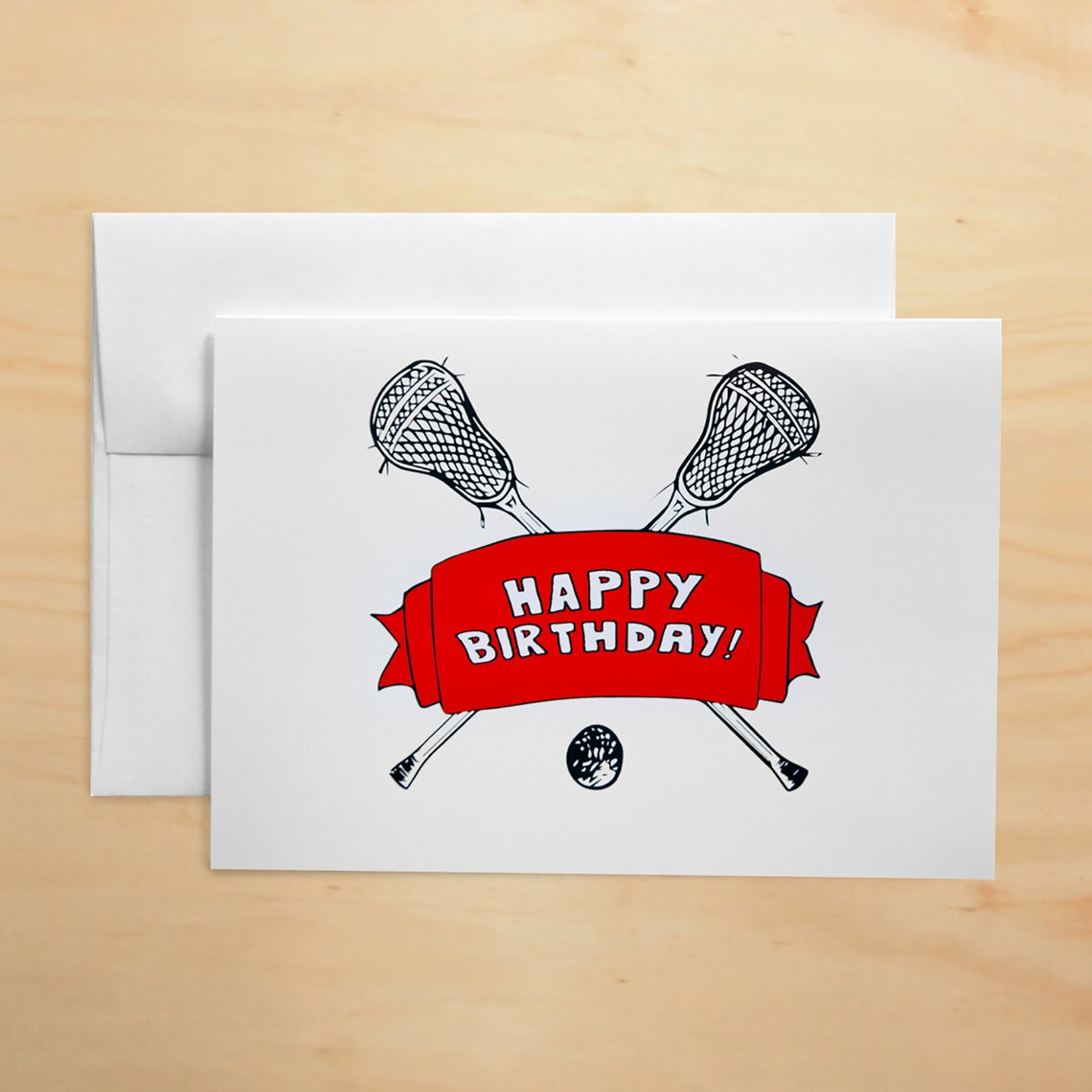 Blue, Green, or Red HAPPY BIRTHDAY LACROSSE Greeting Card Etsy