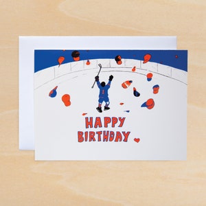 HAPPY BIRTHDAY Hat Trick Grußkarte - Hockey Grußkarte