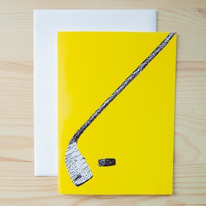 HOCKEY STICK en PUCK Wenskaarten - Box Set 12 - Goud en Zwart Team Kleuren - Voor Hockey Liefhebbers - Voor Hockey Fans - Gift Card