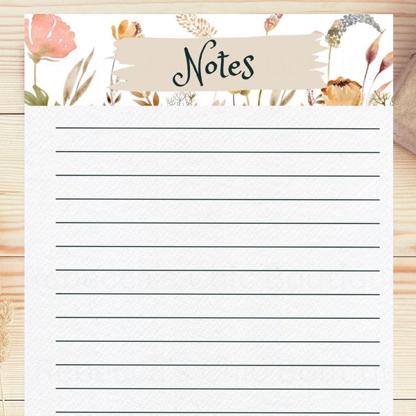 Printable Lined Notes Pages for Planners and Note-Taking / Elevate your Organization Game / To-Do List / Printable To-Do lists Template