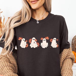 Retro Floral Ghosts PNG: Spooky Season Sublimation (Digital Download